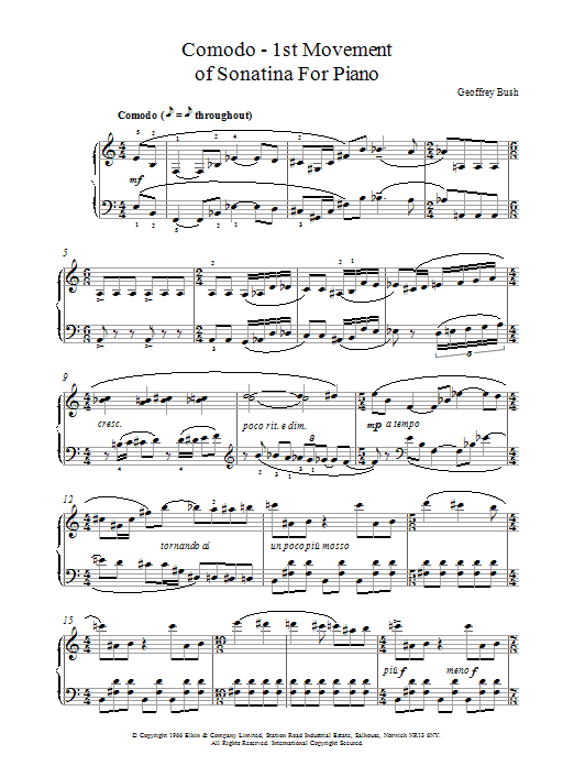 G Bush Comodo sheet music notes and chords. Download Printable PDF.