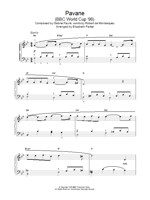 Gabriel Fauré Pavane sheet music notes and chords arranged for Woodwind Solo