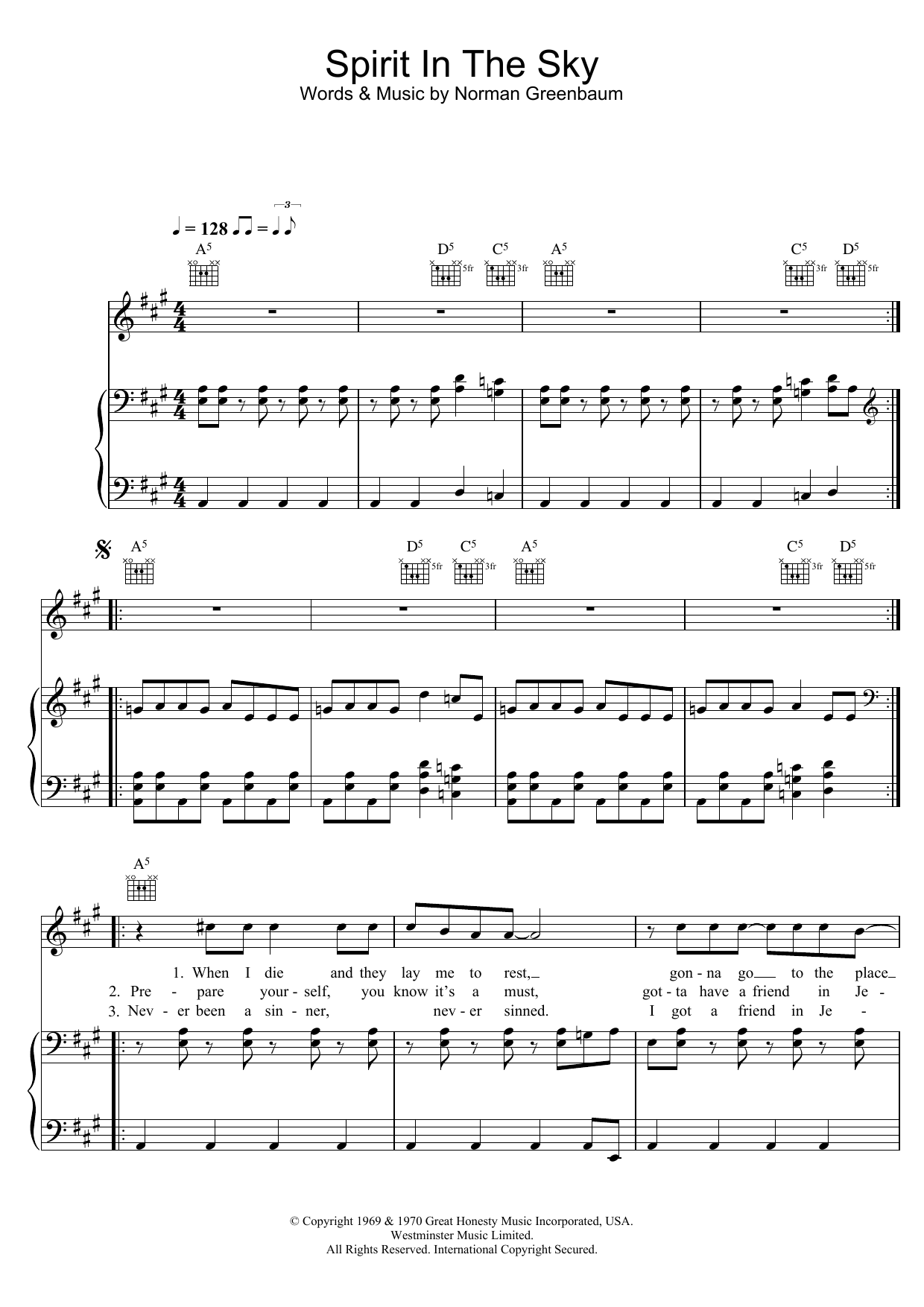 Gareth Gates Spirit In The Sky sheet music notes and chords arranged for Lead Sheet / Fake Book