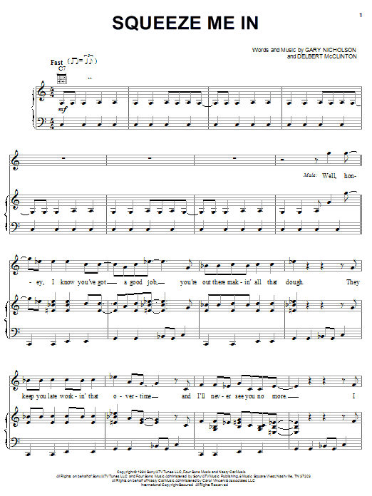 Garth Brooks Duet With Trisha Yearwood Squeeze Me In sheet music notes and chords arranged for Piano, Vocal & Guitar Chords (Right-Hand Melody)
