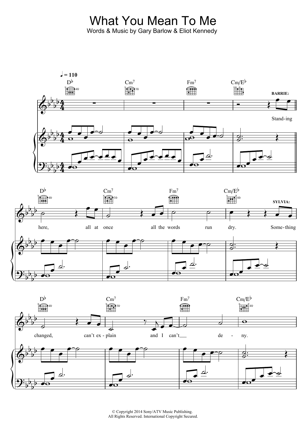 Gary Barlow What You Mean To Me (from 'Finding Neverland') sheet music notes and chords arranged for Piano, Vocal & Guitar Chords