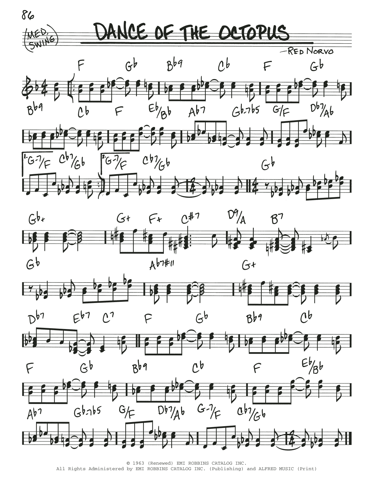 Gary Burton Dance Of The Octopus sheet music notes and chords arranged for Real Book – Melody & Chords