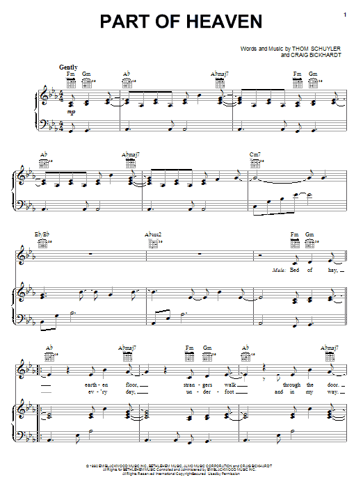 Gary Chapman and Alison Krauss Part Of Heaven sheet music notes and chords arranged for Piano, Vocal & Guitar Chords (Right-Hand Melody)