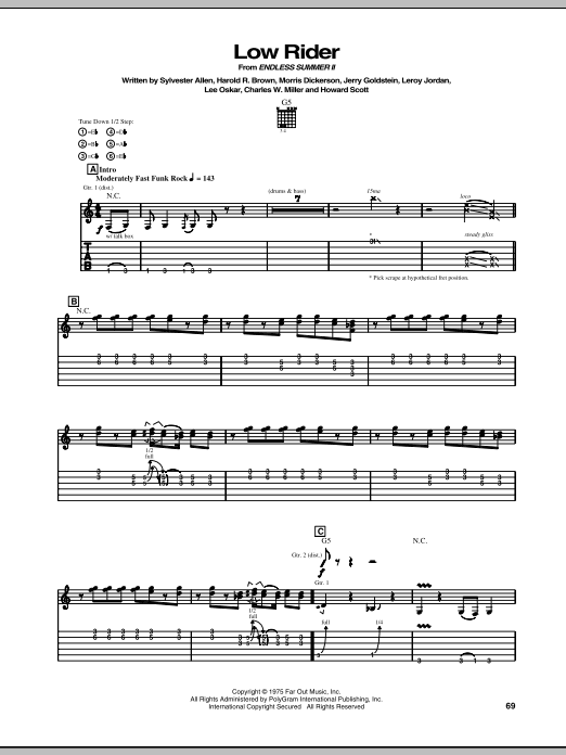 Gary Hoey Low Rider sheet music notes and chords arranged for Guitar Tab