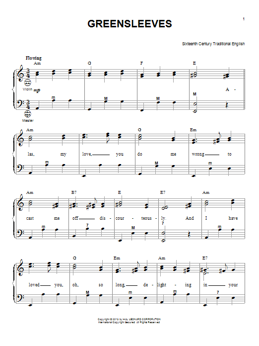 Gary Meisner Greensleeves sheet music notes and chords arranged for Accordion