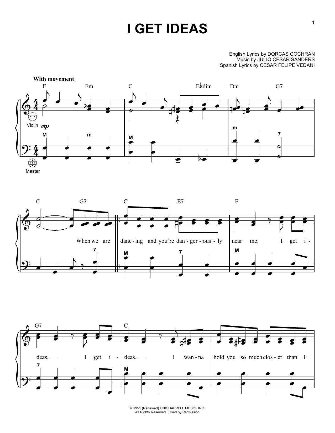 Gary Meisner I Get Ideas sheet music notes and chords arranged for Accordion