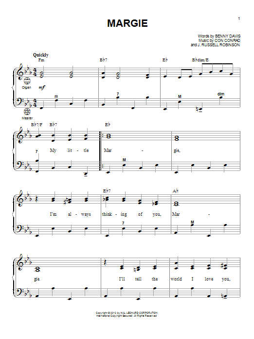 Gary Meisner Margie sheet music notes and chords arranged for Accordion