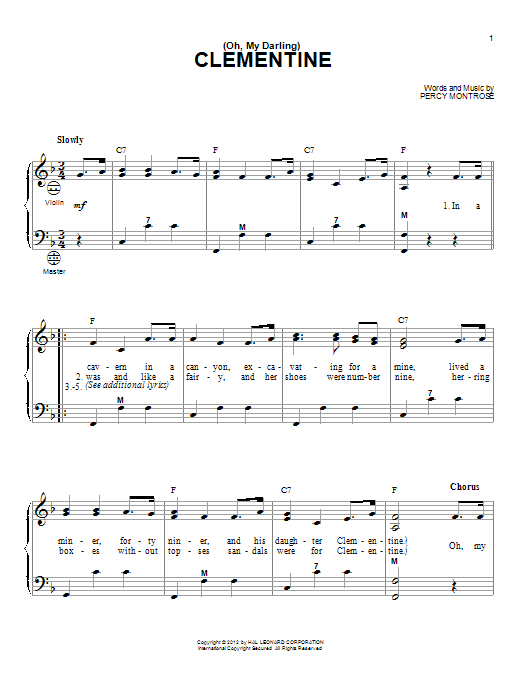 Gary Meisner (Oh, My Darling) Clementine sheet music notes and chords arranged for Accordion
