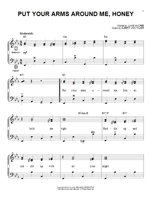 Gary Meisner Put Your Arms Around Me, Honey sheet music notes and chords arranged for Accordion