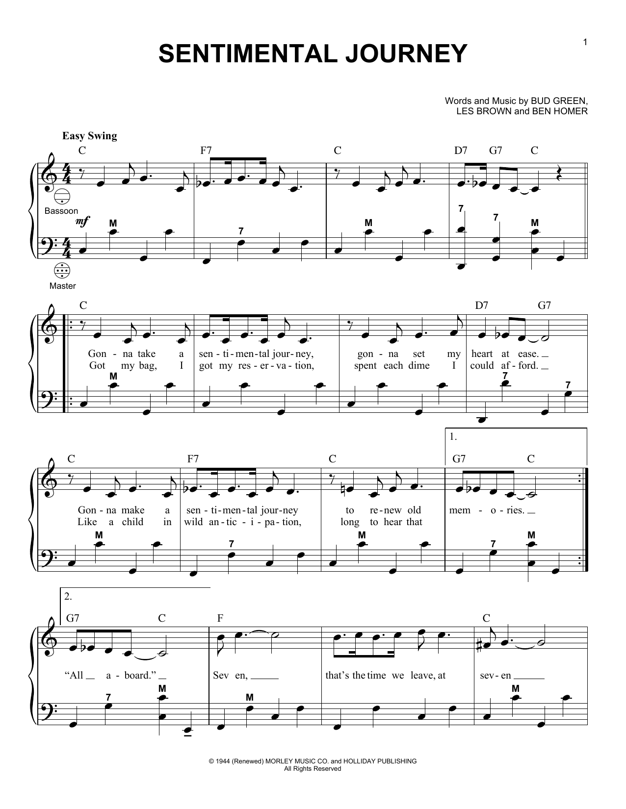Gary Meisner Sentimental Journey sheet music notes and chords arranged for Accordion