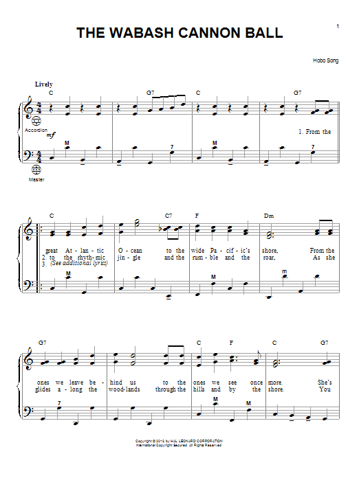 Gary Meisner The Wabash Cannon Ball sheet music notes and chords arranged for Accordion