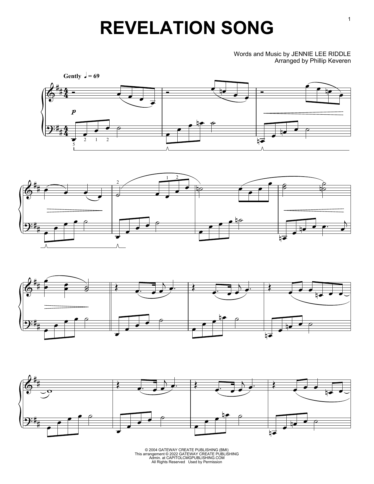 Gateway Worship Revelation Song [Classical version] (arr. Phillip Keveren) sheet music notes and chords arranged for Piano Solo