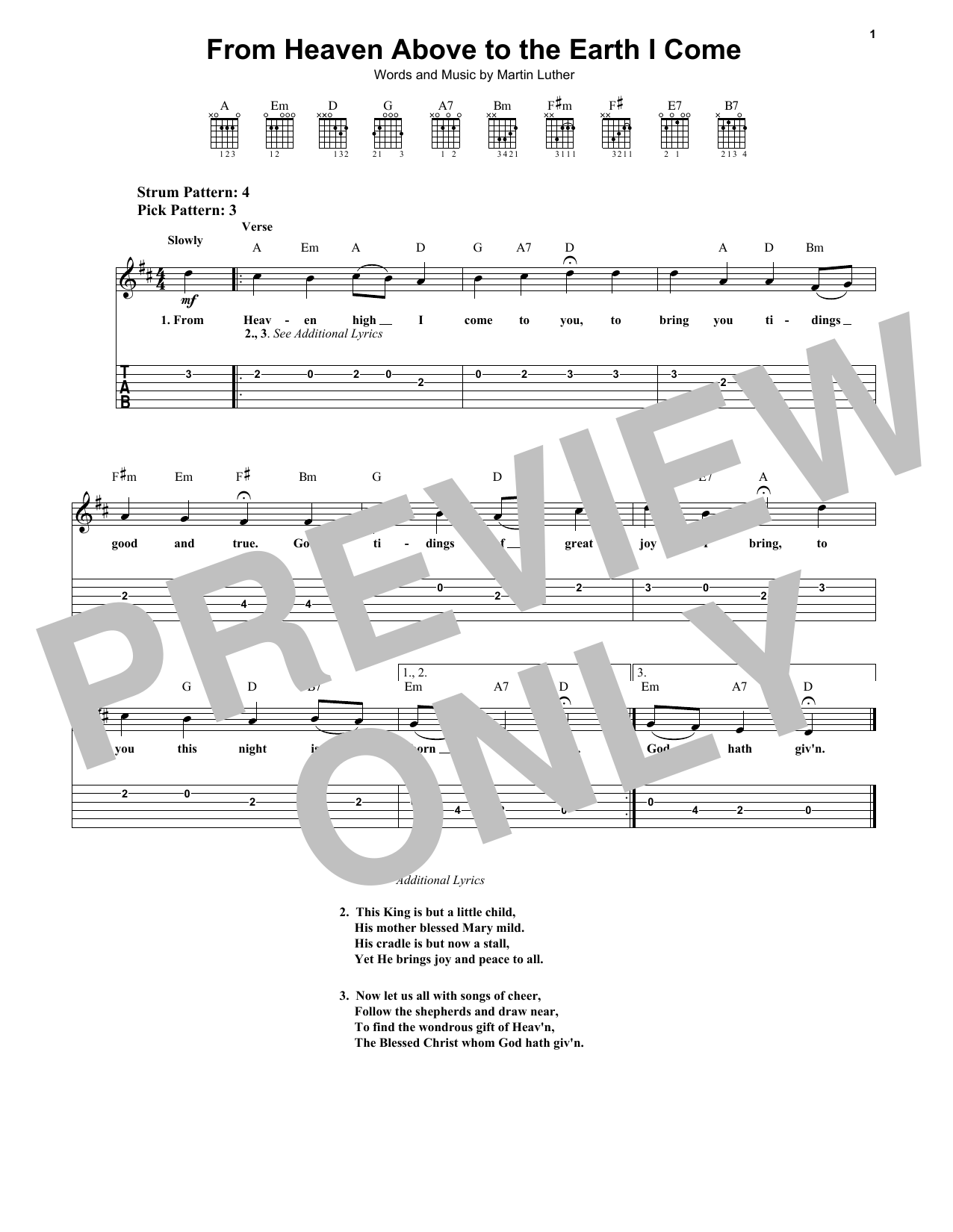 Geistliche Lieder From Heaven Above To Earth I Come sheet music notes and chords arranged for Alto Sax Solo
