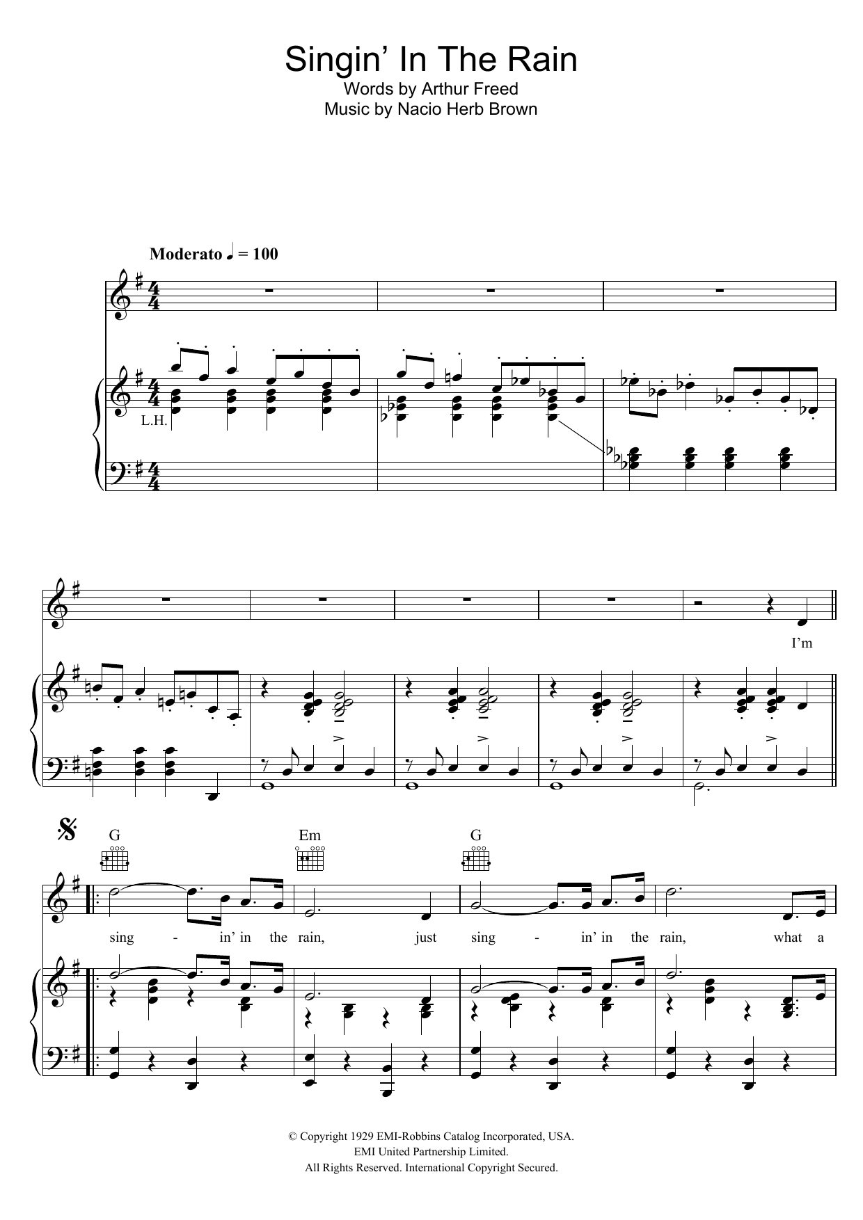 Gene Kelly Singin' In The Rain sheet music notes and chords arranged for Baritone Ukulele