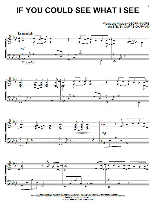 Geoff Moore & The Distance If You Could See What I See sheet music notes and chords arranged for Piano, Vocal & Guitar Chords (Right-Hand Melody)