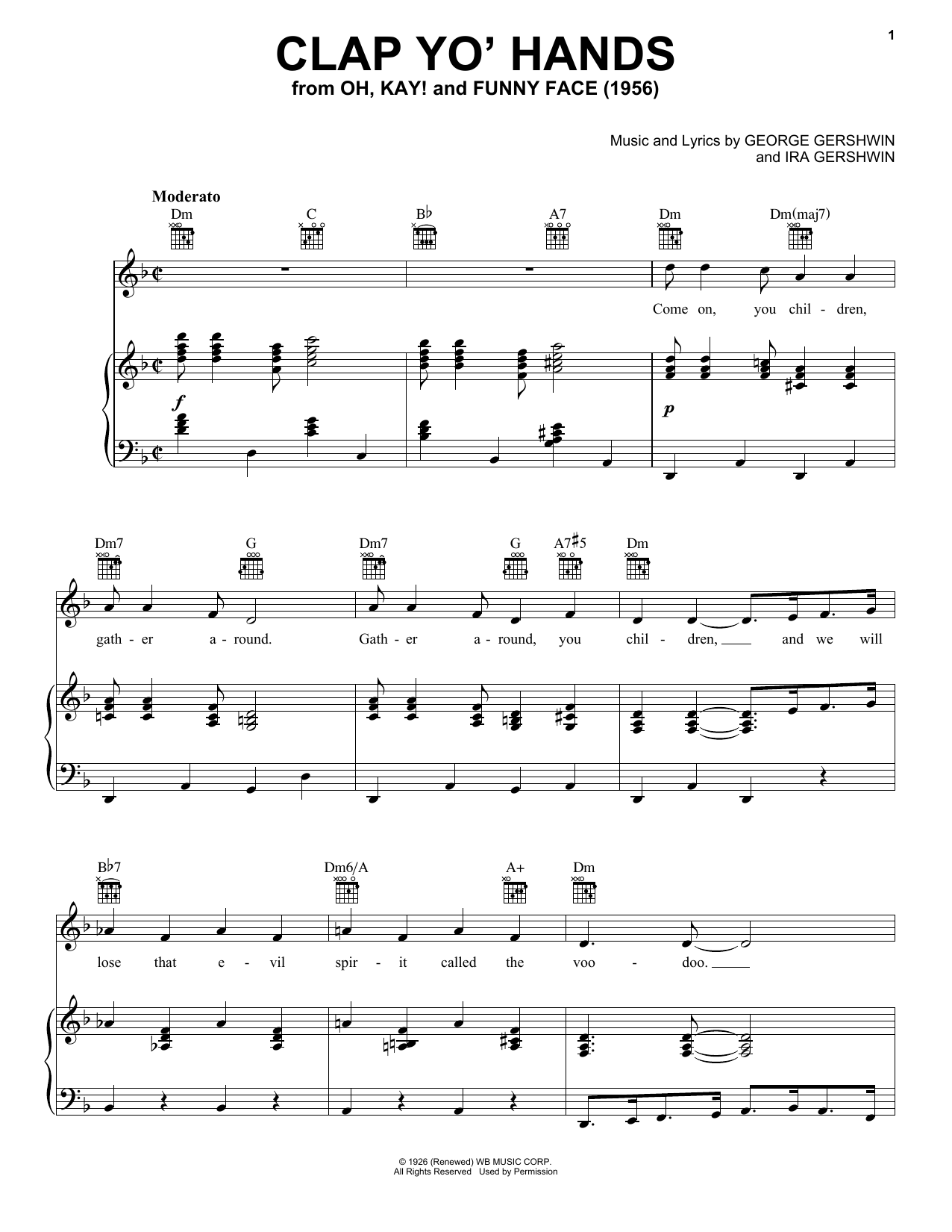 George & Ira Gershwin Clap Yo' Hands sheet music notes and chords arranged for Piano, Vocal & Guitar Chords (Right-Hand Melody)