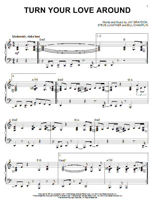 George Benson Turn Your Love Around (arr. Larry Moore) sheet music notes and chords arranged for Piano Solo