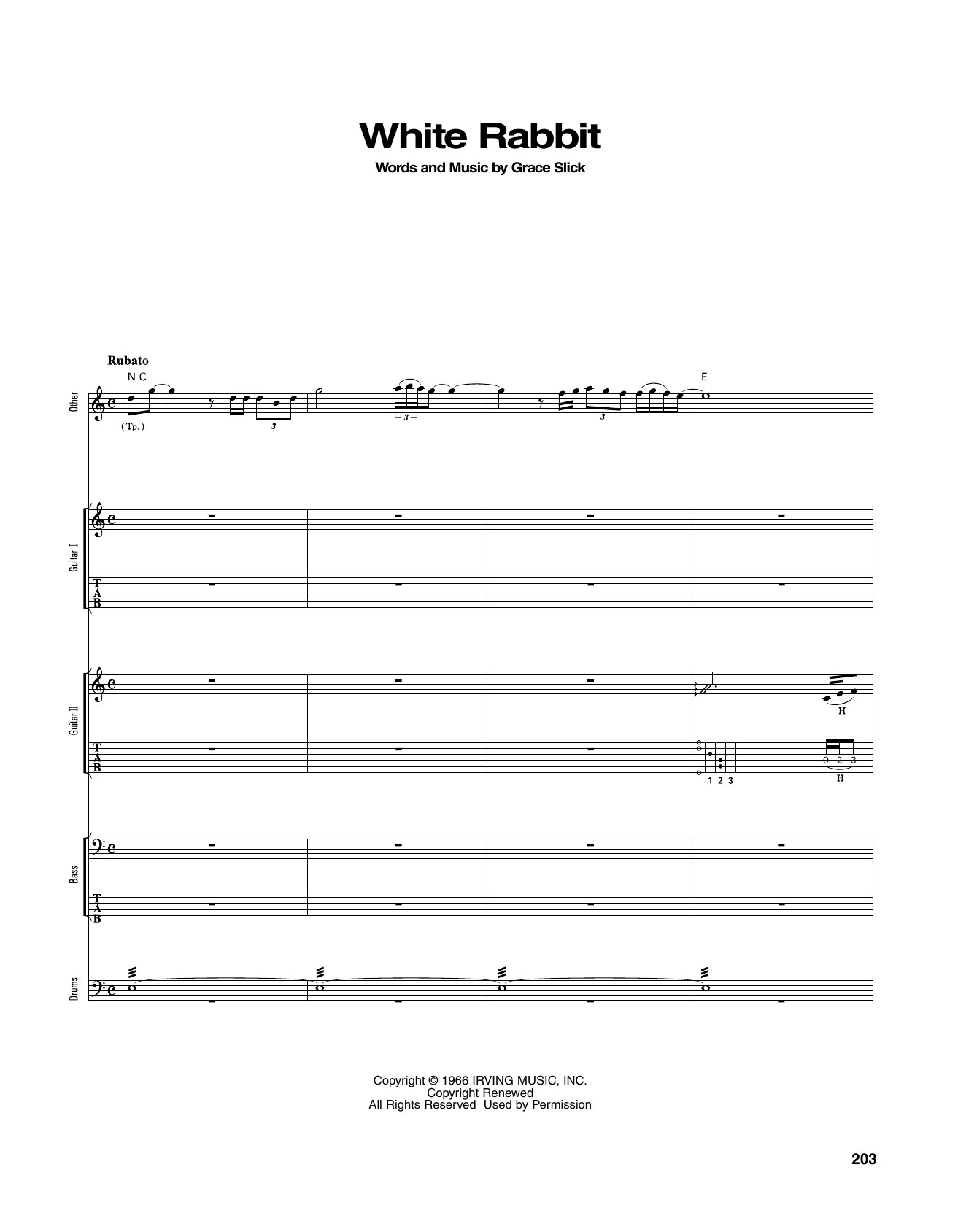 George Benson White Rabbit sheet music notes and chords arranged for Transcribed Score