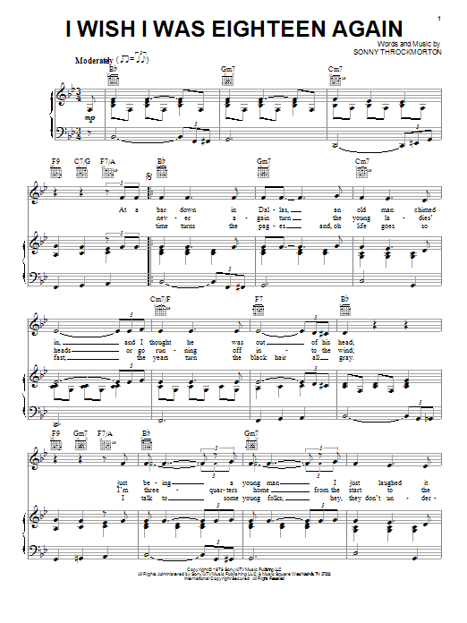 George Burns I Wish I Was Eighteen Again sheet music notes and chords arranged for Piano, Vocal & Guitar Chords (Right-Hand Melody)