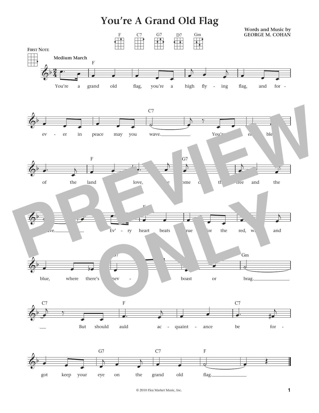 George Cohan You're A Grand Old Flag (from The Daily Ukulele) (arr. Liz and Jim Beloff) sheet music notes and chords arranged for Ukulele