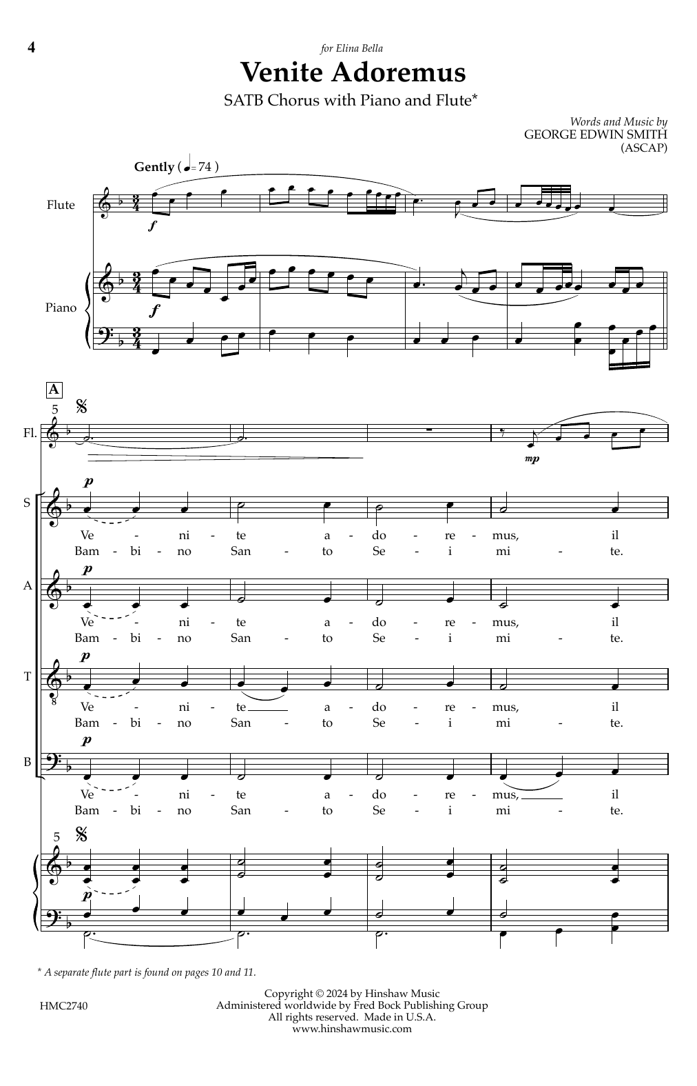 George Edwin Smith Venite Adoremus sheet music notes and chords arranged for SATB Choir