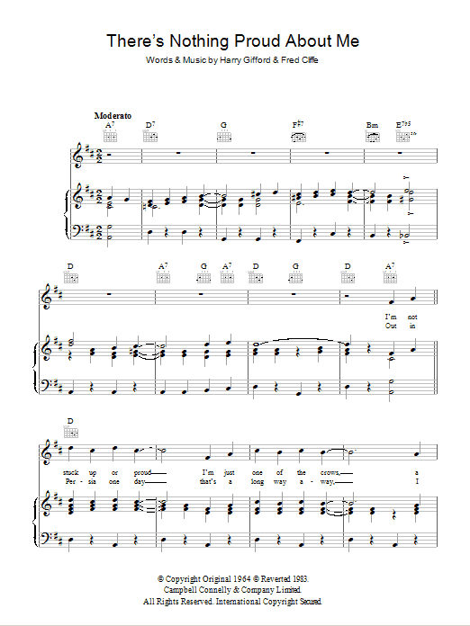 George Formby There's Nothing Proud About Me sheet music notes and chords arranged for Piano, Vocal & Guitar Chords