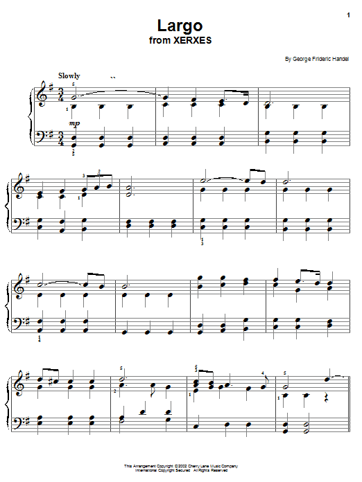 George Frideric Handel Largo (from Xerxes) sheet music notes and chords arranged for Flute Solo