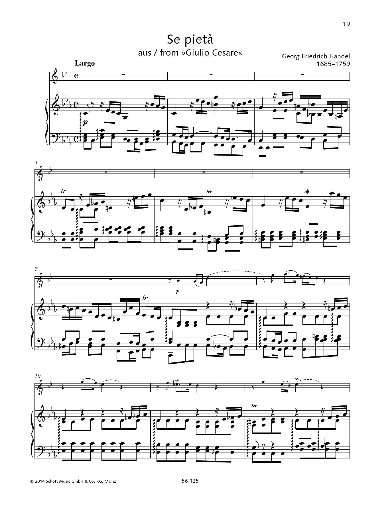 George Frideric Handel Se pietà sheet music notes and chords arranged for Brass Solo