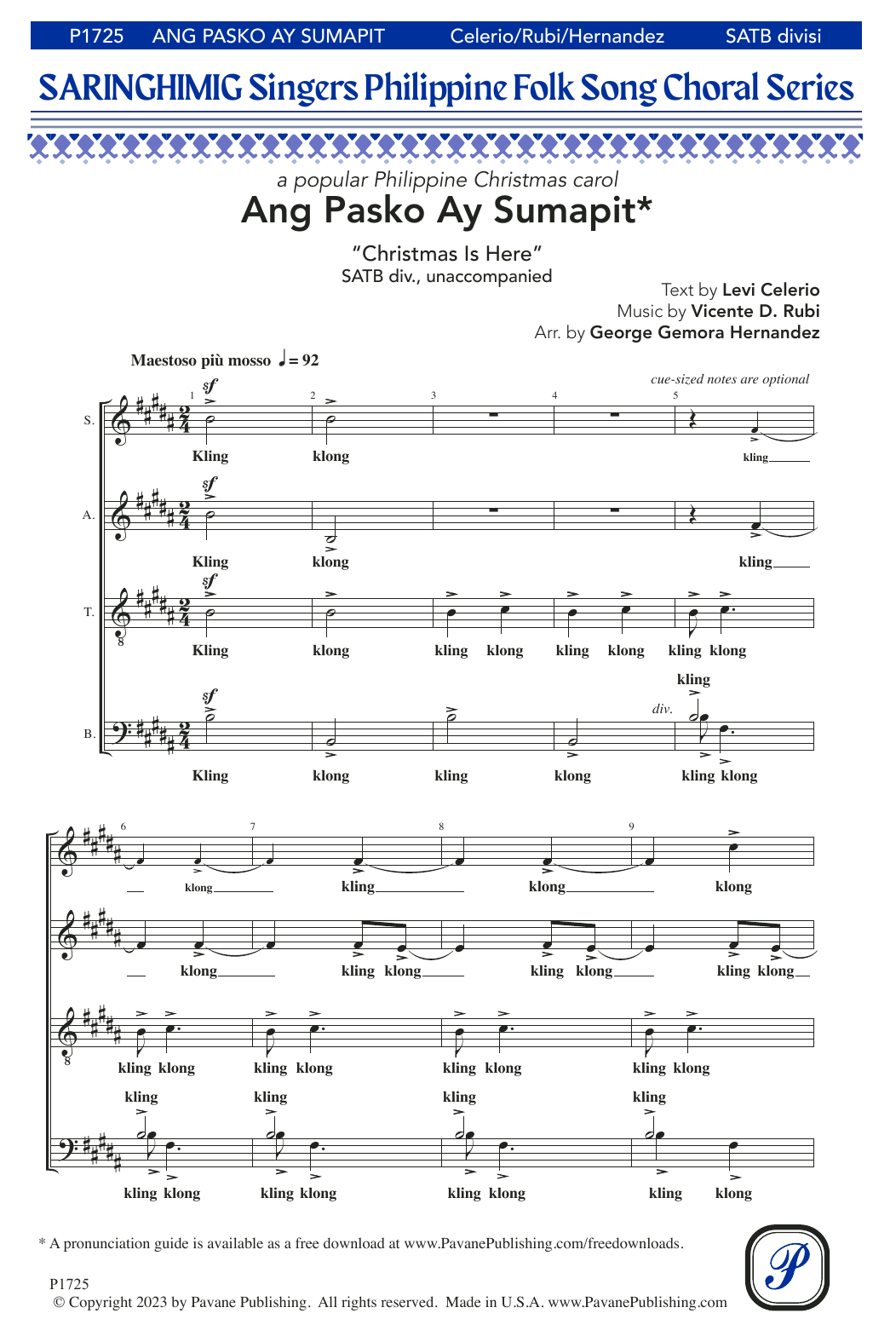 George Gemora Hernandez Ang Pasko Ay Sumapit (Christmas Is Here) sheet music notes and chords arranged for SATB Choir