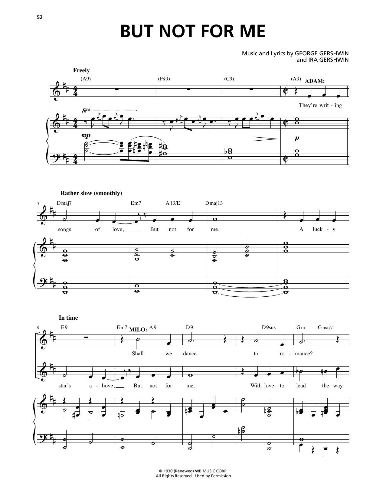 George Gershwin & Ira Gershwin But Not For Me (from An American In Paris) sheet music notes and chords arranged for Piano & Vocal