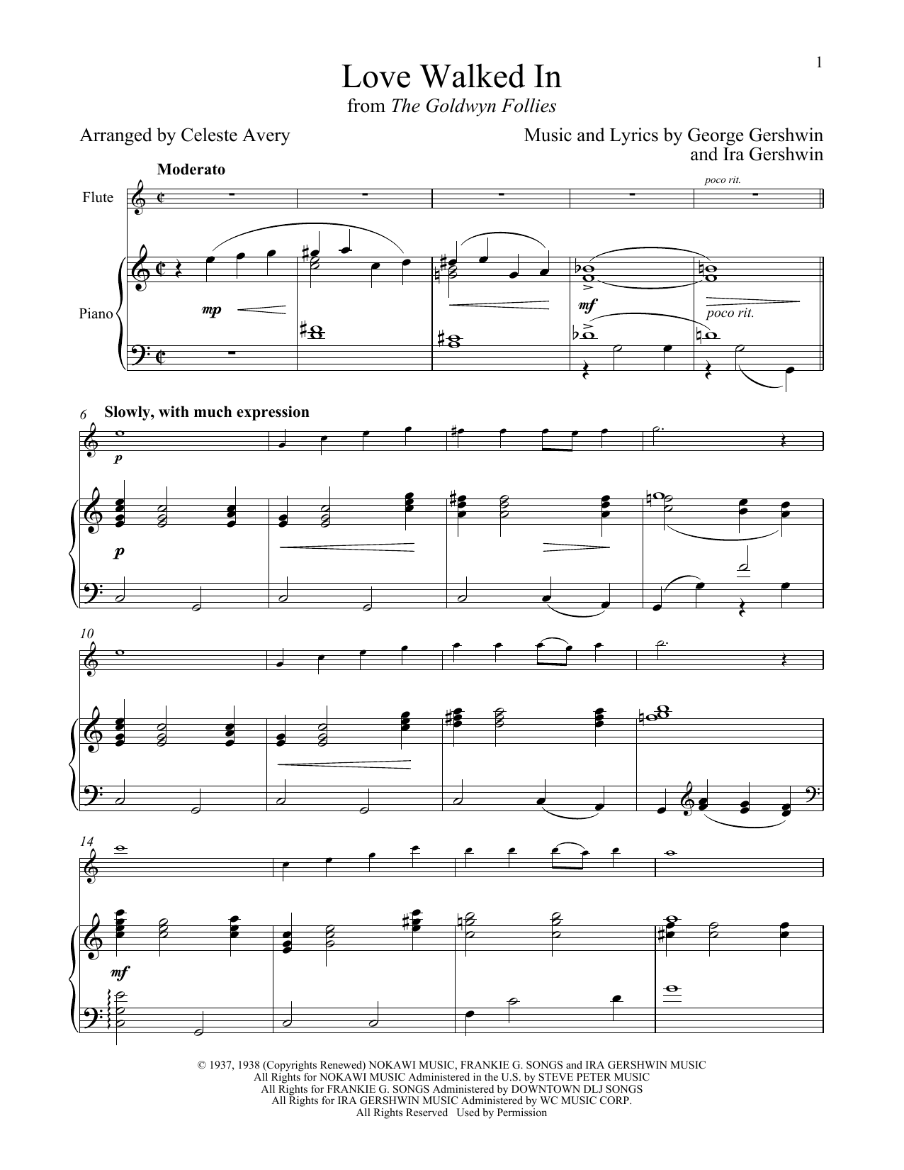 George Gershwin & Ira Gershwin Love Walked In (from The Goldwyn Follies) sheet music notes and chords arranged for Cello and Piano