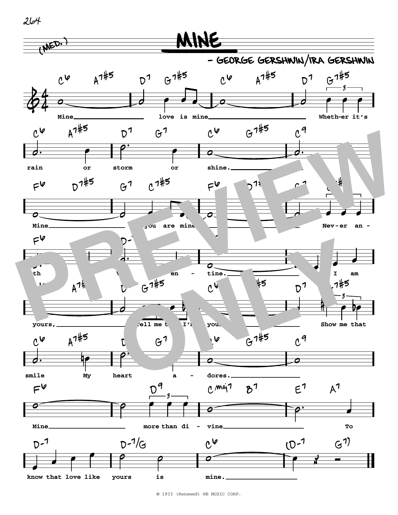 George Gershwin & Ira Gershwin Mine (High Voice) (from Let 'Em Eat Cake) sheet music notes and chords arranged for Real Book – Melody, Lyrics & Chords