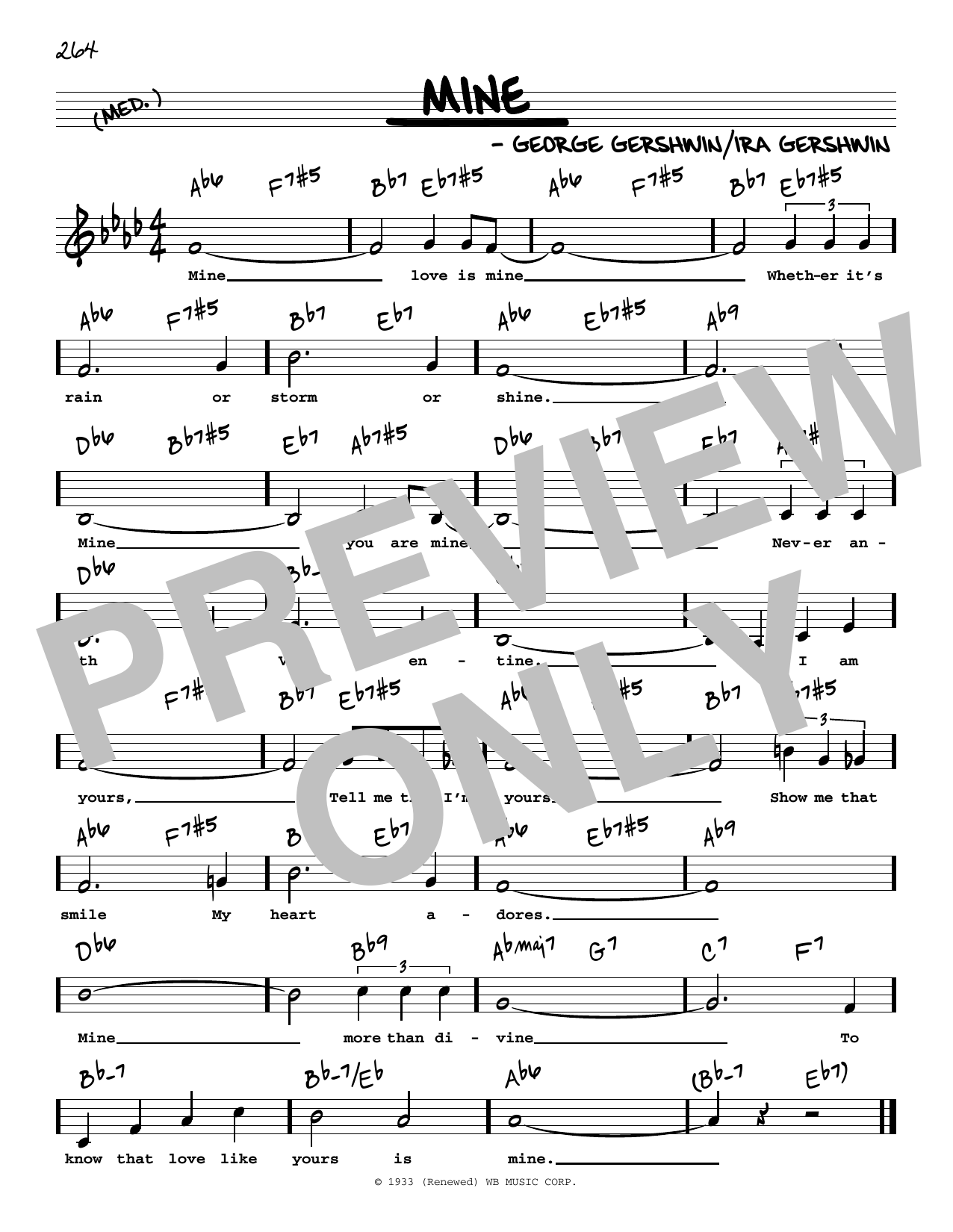 George Gershwin & Ira Gershwin Mine (Low Voice) sheet music notes and chords arranged for Real Book – Melody, Lyrics & Chords