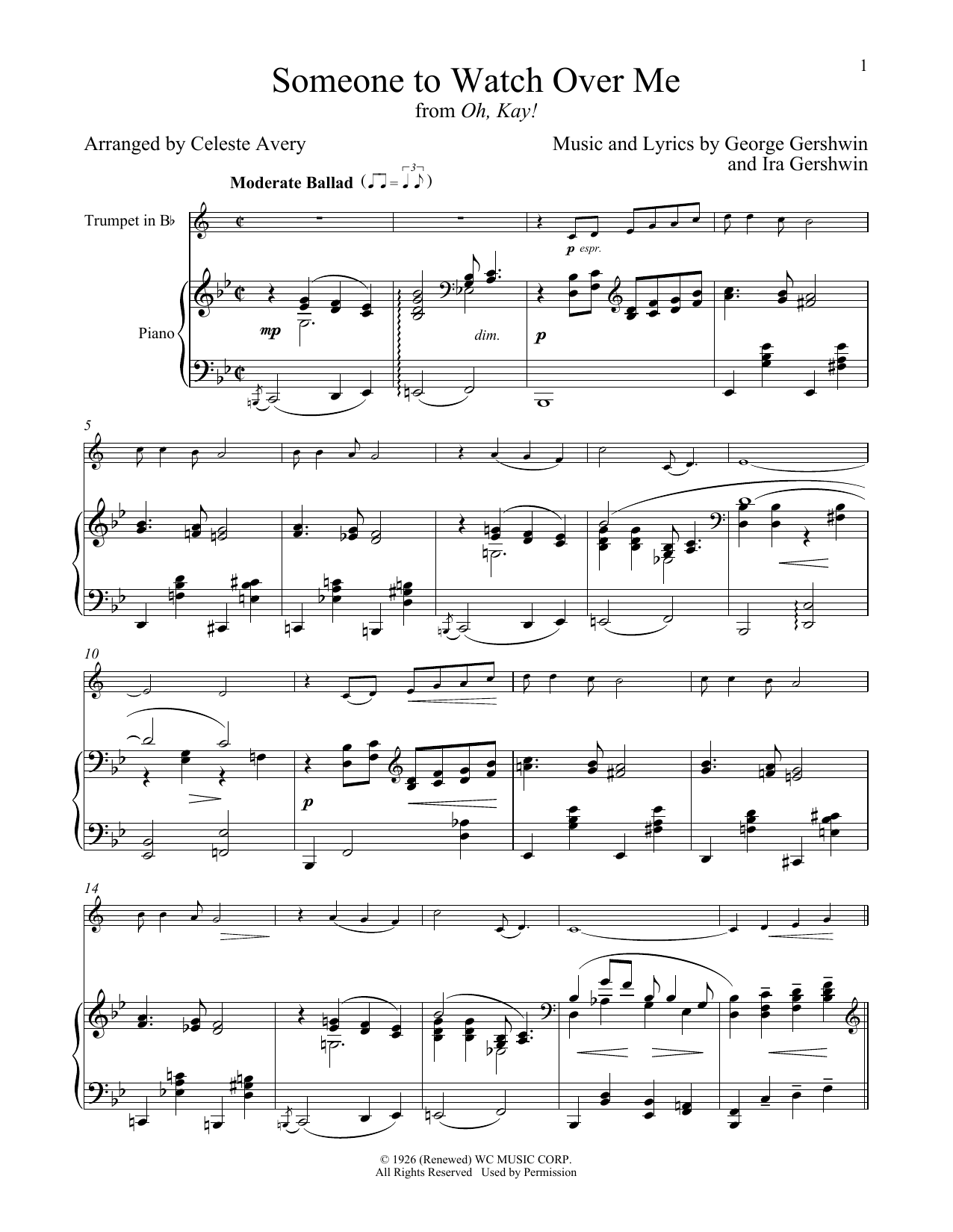 George Gershwin & Ira Gershwin Someone To Watch Over Me (from Oh, Kay!) sheet music notes and chords arranged for Clarinet and Piano