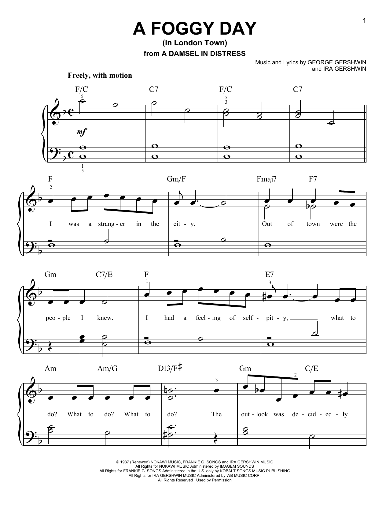 George Gershwin A Foggy Day (In London Town) sheet music notes and chords arranged for Viola Solo