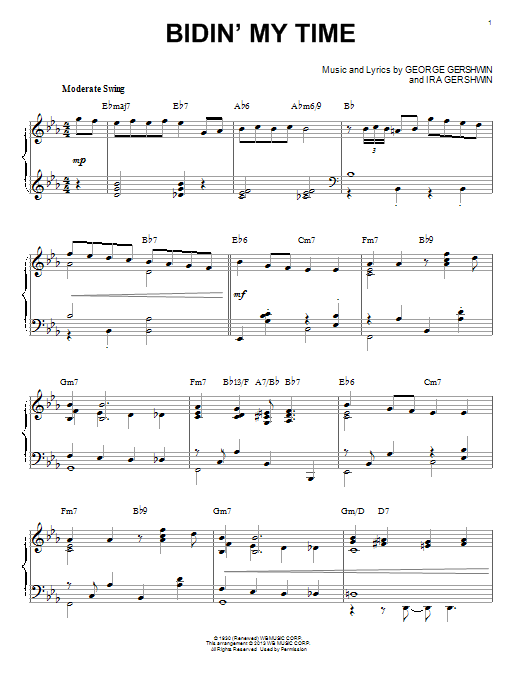 George Gershwin Bidin' My Time [Jazz version] (arr. Brent Edstrom) sheet music notes and chords arranged for Piano Solo