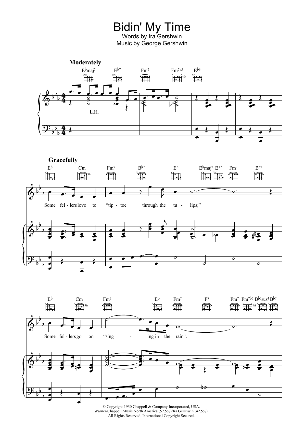 George Gershwin Bidin' My Time sheet music notes and chords arranged for Easy Piano