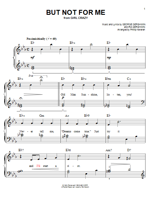 George Gershwin But Not For Me (arr. Phillip Keveren) sheet music notes and chords arranged for Piano Solo