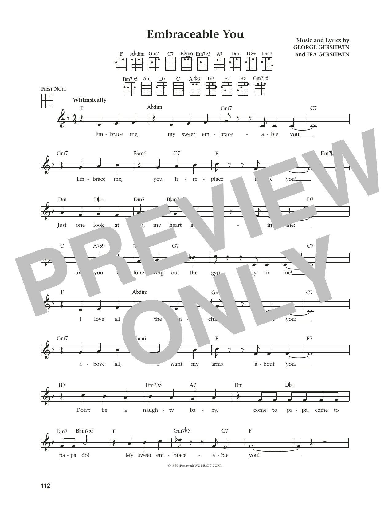 George Gershwin Embraceable You (from The Daily Ukulele) (arr. Jim Beloff) sheet music notes and chords arranged for Ukulele