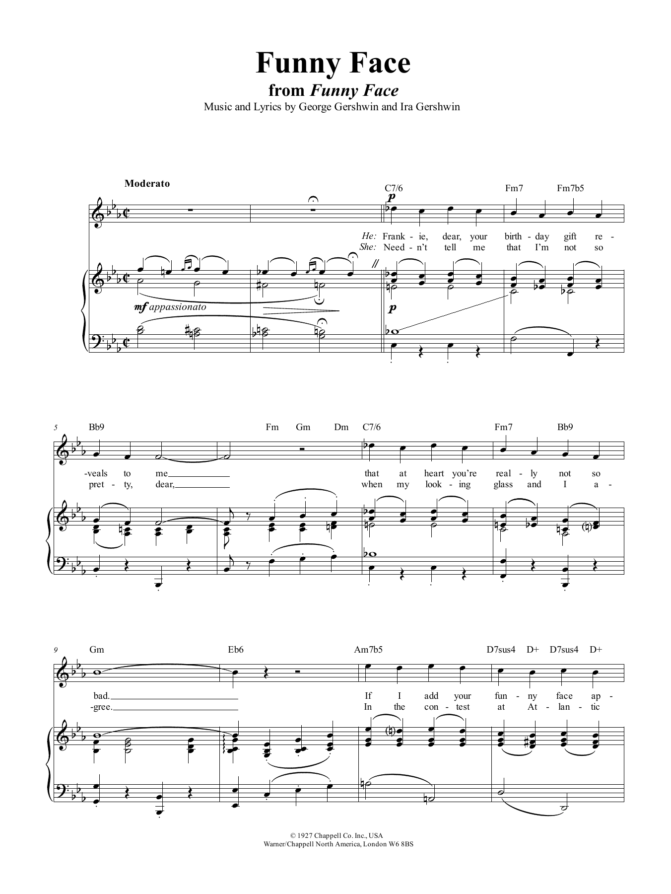 George Gershwin Funny Face sheet music notes and chords arranged for Lead Sheet / Fake Book