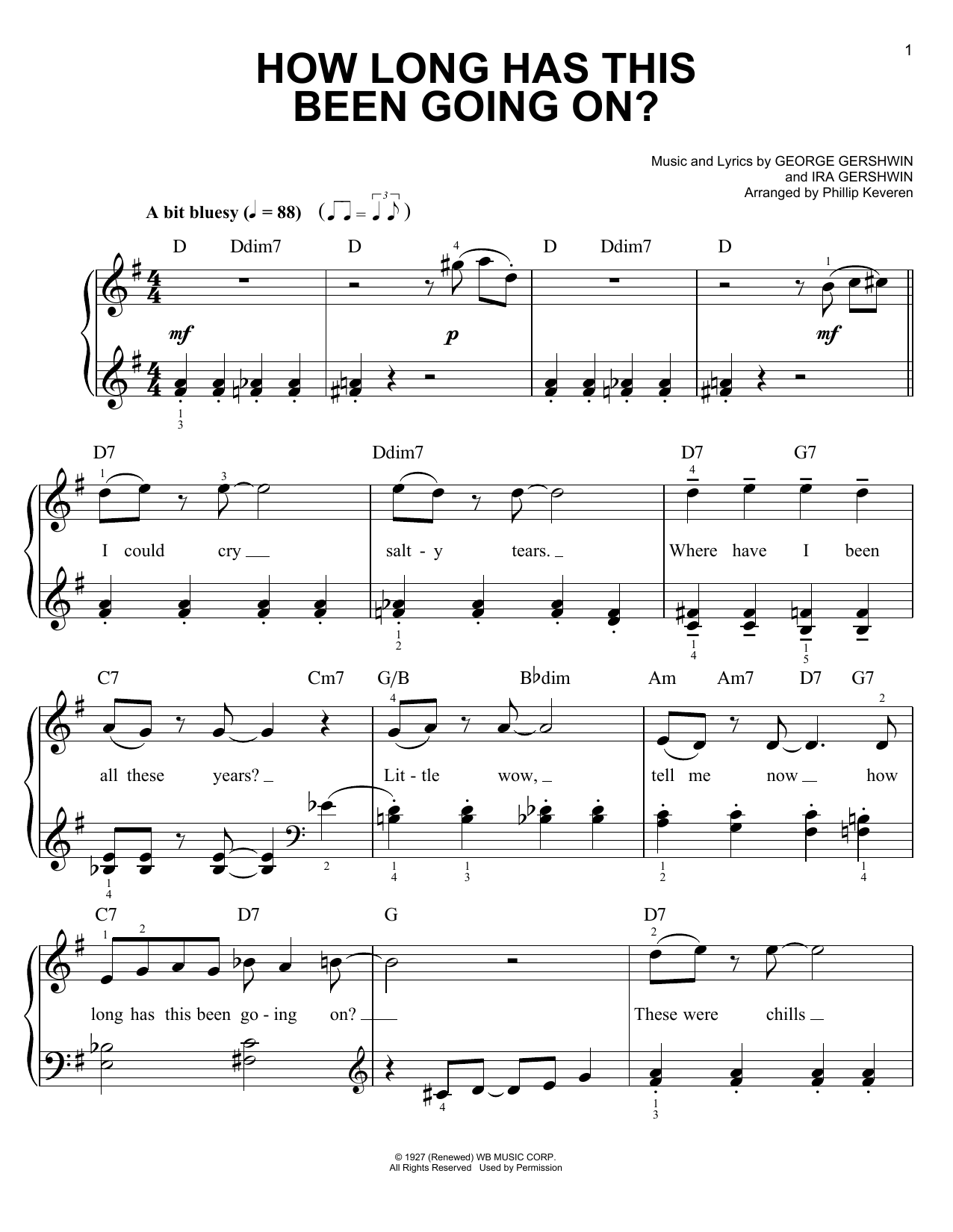George Gershwin How Long Has This Been Going On? (arr. Phillip Keveren) sheet music notes and chords arranged for Piano Solo