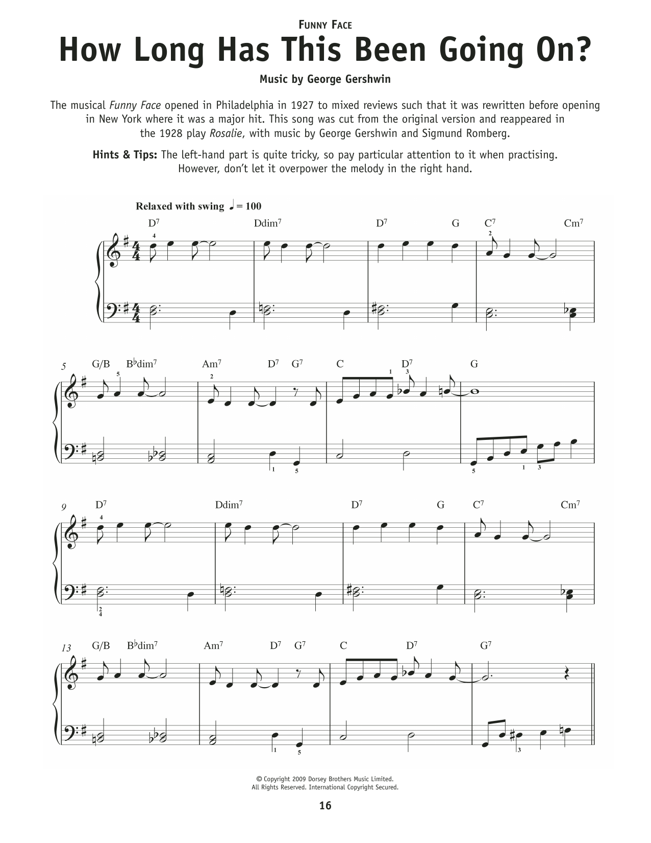 George Gershwin How Long Has This Been Going On? (from Funny Face) sheet music notes and chords arranged for Really Easy Piano