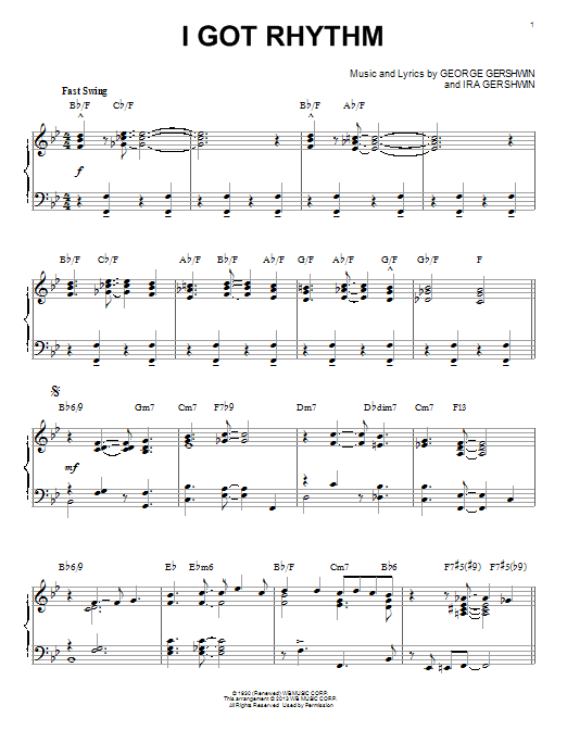 George Gershwin I Got Rhythm [Jazz version] (arr. Brent Edstrom) sheet music notes and chords arranged for Piano & Vocal