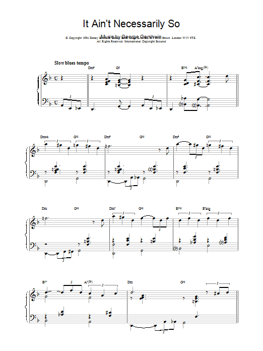 George Gershwin It Ain't Necessarily So sheet music notes and chords arranged for Trumpet Solo