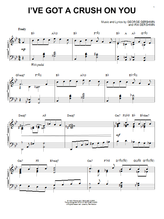 George Gershwin I've Got A Crush On You [Jazz version] (arr. Brent Edstrom) sheet music notes and chords arranged for Piano Solo