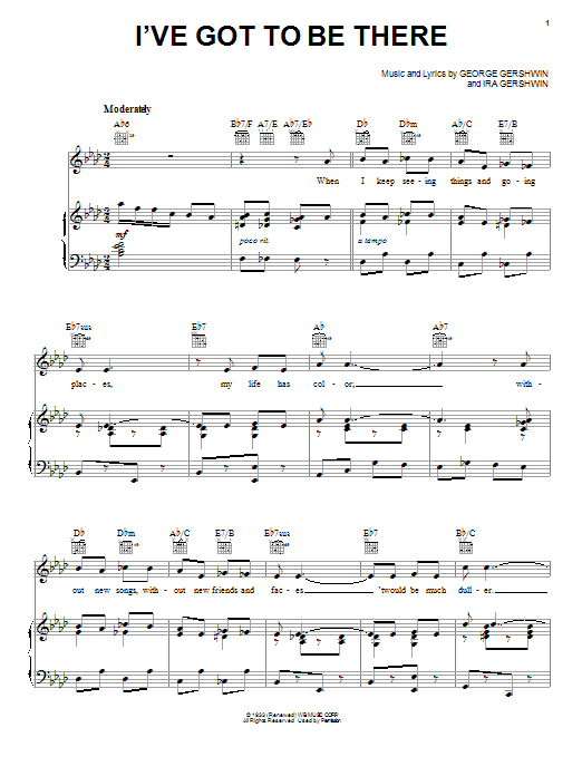 George Gershwin I've Got To Be There sheet music notes and chords arranged for Piano, Vocal & Guitar Chords (Right-Hand Melody)