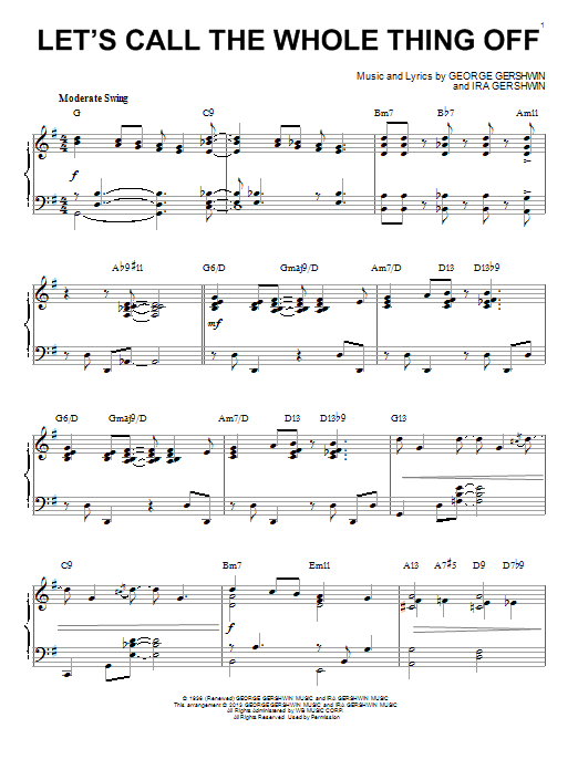 George Gershwin Let's Call The Whole Thing Off [Jazz version] (arr. Brent Edstrom) sheet music notes and chords arranged for Piano & Vocal