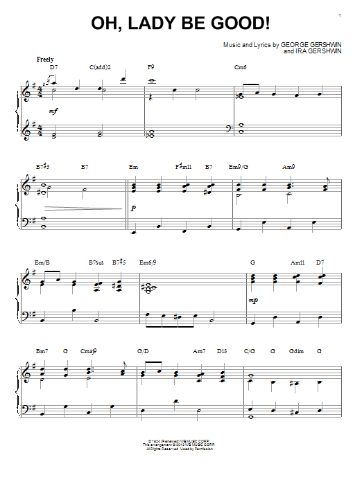 George Gershwin Oh, Lady Be Good! [Jazz version] (arr. Brent Edstrom) sheet music notes and chords arranged for Piano & Vocal