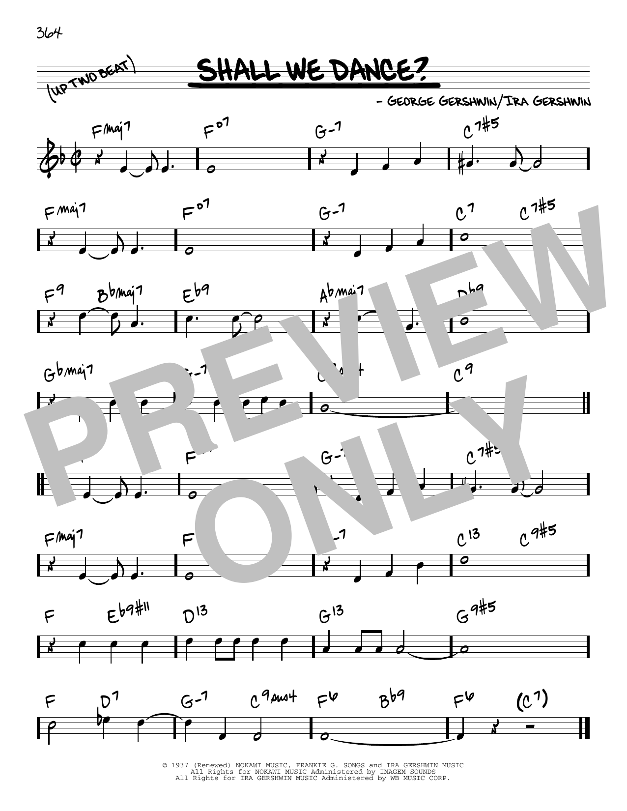 George Gershwin Shall We Dance? sheet music notes and chords arranged for Real Book – Melody & Chords