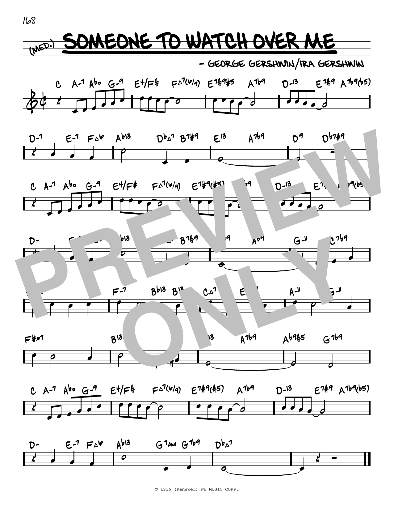 George Gershwin Someone To Watch Over Me (arr. David Hazeltine) sheet music notes and chords arranged for Real Book – Enhanced Chords